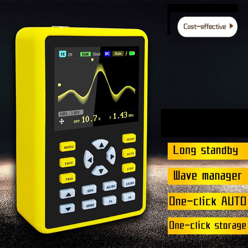 FNIRSI-5012H 2.4-inch  Screen Digital Oscilloscope 500MS/s Sampling Rate 100MHz Analog Bandwidth Support Waveform Storage