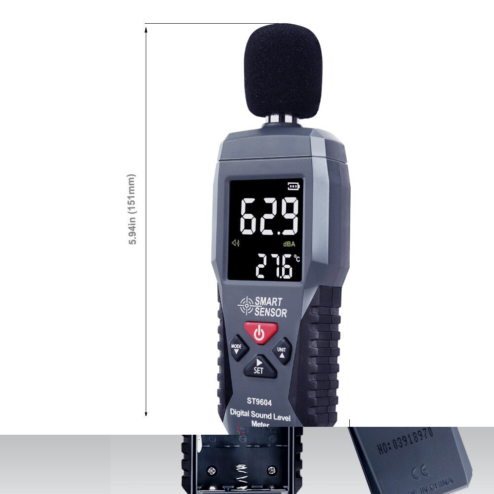 ST9604 Digital Sound Level Meter Color LCD db Decibel monitor Audio Level Meter tester 30-130dB Noise Measurement Diagnostic tool Alarm