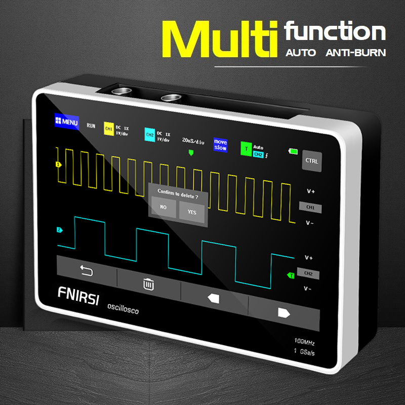 FNIRSI-1013D Digital Tablet Oscilloscope Dual Channel 100M Bandwidth 1GS Sampling Rate Mini Tablet Digital Oscilloscope