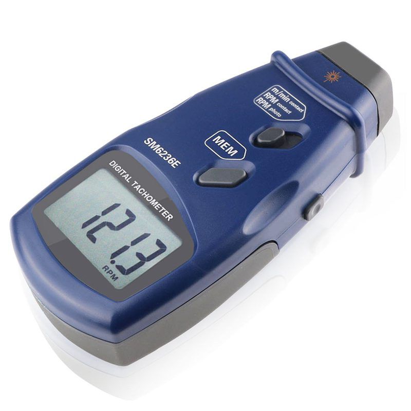 SM6236E Non-contact Laser Digital Tachometer LCD RPM Rotation Speed Meter Contact Surface Speed (m/min) Tach Measurement Tools