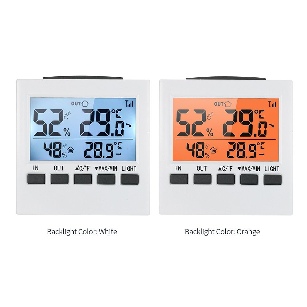 LCD Digital Wireless Indoor Thermometer Hygrometer ℃/℉ Temperature Humidity Meter with Max Min Value Display Transmitter