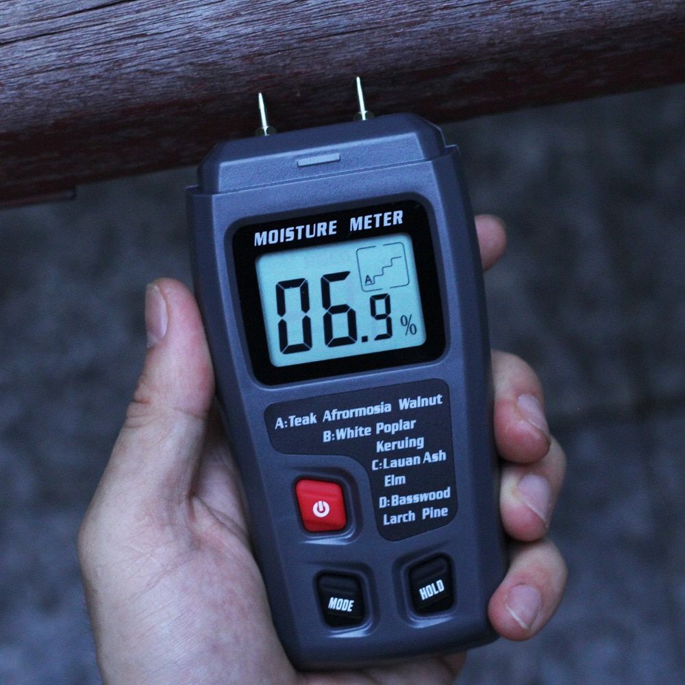 Digital Wood Moisture Meter EMT01 Professional 0~99.9% Timber Hygrometer Portable Tool LCD Display Timber Damp Detector