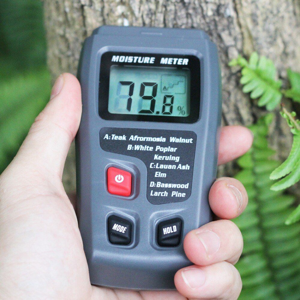 Digital Wood Moisture Meter EMT01 Professional 0~99.9% Timber Hygrometer Portable Tool LCD Display Timber Damp Detector