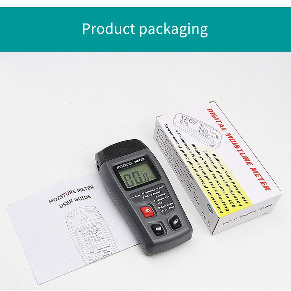 Digital Wood Moisture Meter EMT01 Professional 0~99.9% Timber Hygrometer Portable Tool LCD Display Timber Damp Detector