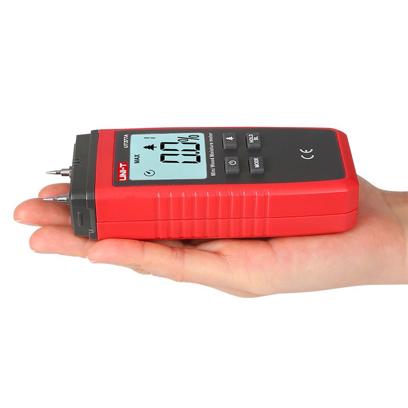 UNI-T UT377A Digital Wood Moisture Meter Hygrometer Humidity Tester for Paper Plywood Wooden Materials LCD Backlight