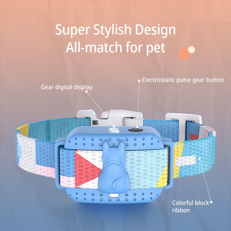 Dog Anti-barking Device Stop Dog Barking Personalized Colorful Dog training collar Wireless Training Equipment E-Collar