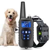 Waterproof Rechargeable 800m Dog Training Collar Remote Control with 70cm pu belt collar for All Size Shock Vibration Sound