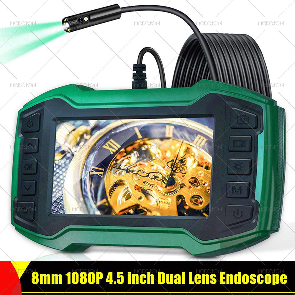 8mm 1080P 4.5 inch Dual Lens Endoscope Camera 1700mAh Car Pipeline Equipment Videoscope Industrial Inspection Digital Borescope