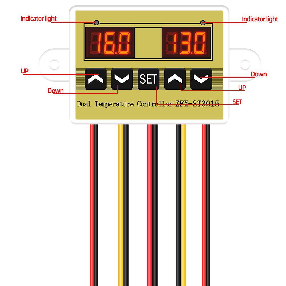 ZFX-ST3015 Dual Temperature Controller Incubator Controller temperature Humidity Thermostat Temperature Controller Regulator