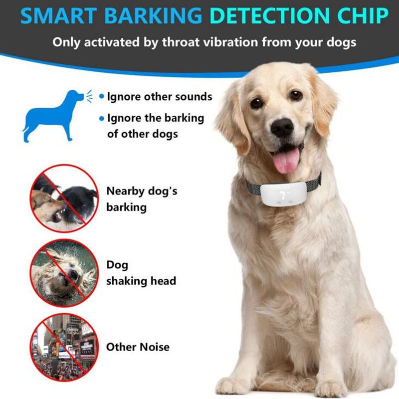 Electric Bark training collar Waterproof anti bark dog collar beep vibration shock 7 level no barking Rechargeable collar