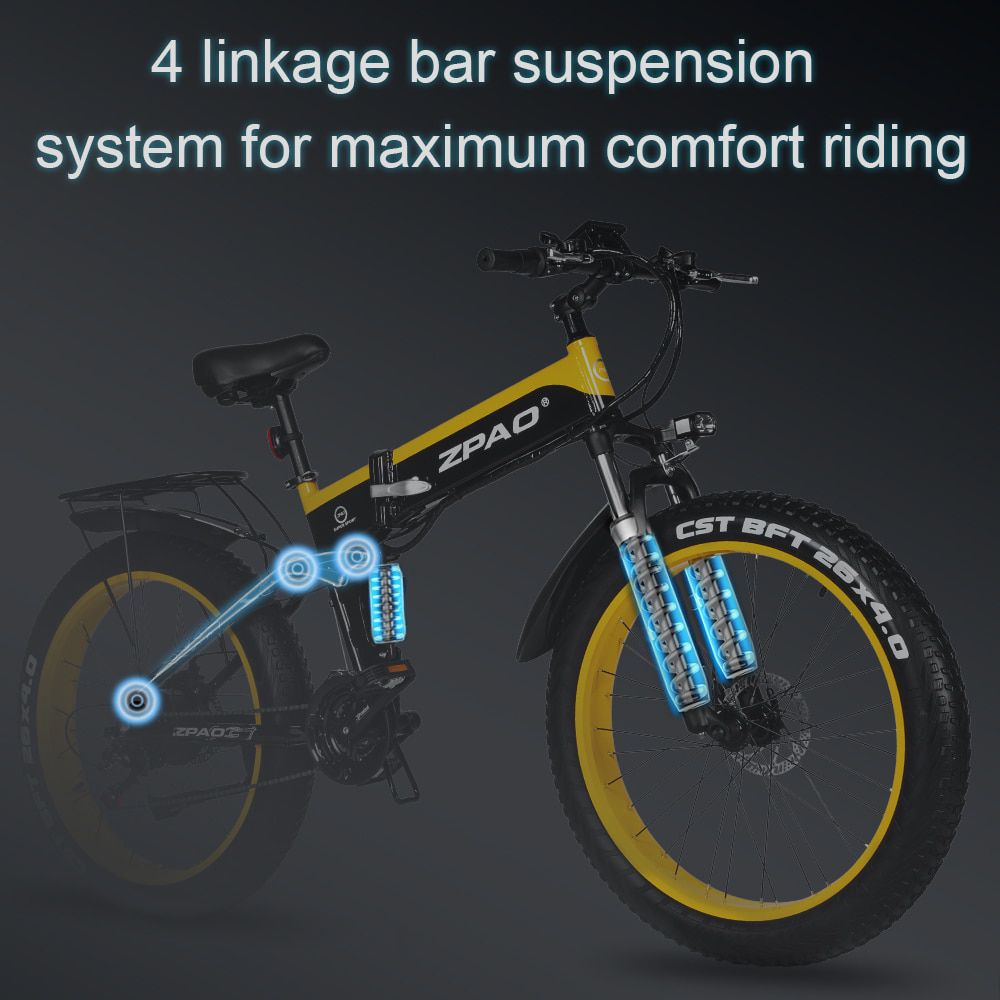 Electric Bike 1000W Adult Mountain Bike 26 Inch Snow Electronic Bike 48V Electric Bicycle 4.0 Fat Tire e bike Folded Ebike