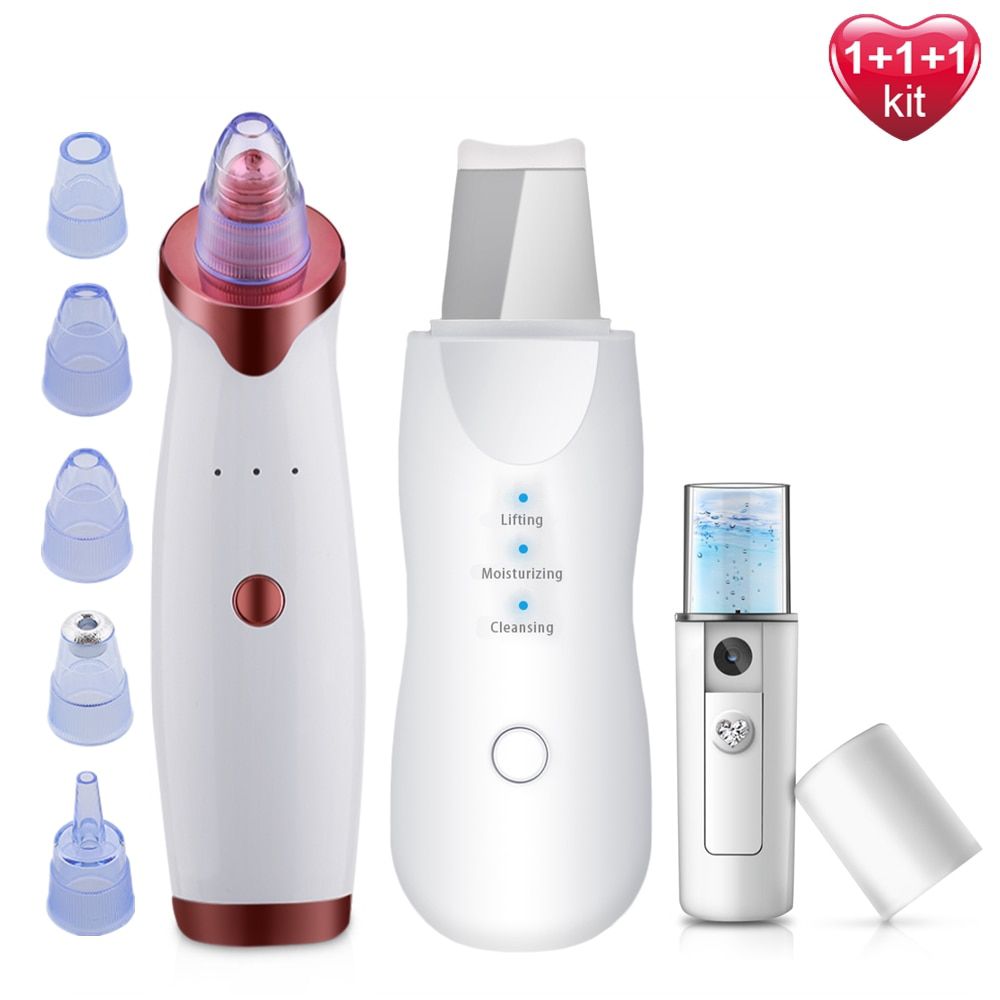 Electric Blackhead Remover Vacuum Face Ance Pore Cleaner Vacuum Skin Care Suction Pimple Clean Skin Scrubber Nano Facial Steamer