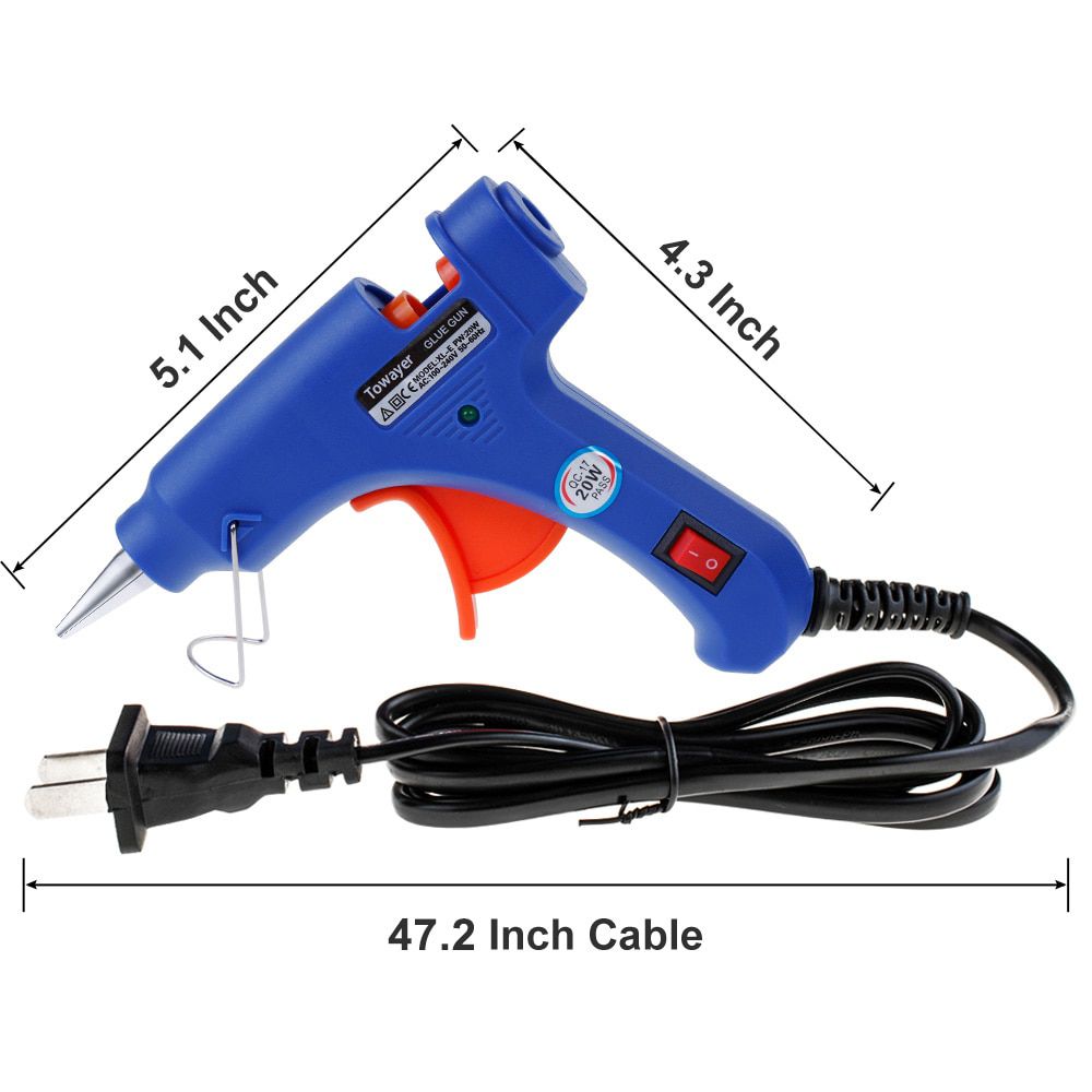 20W Glue Gun with 7*100MM Hot Glue Sticks Mini Hot Melt Glue Gun Industrial DIY Thermo Electric Gun Heat Temperature Repair Tool