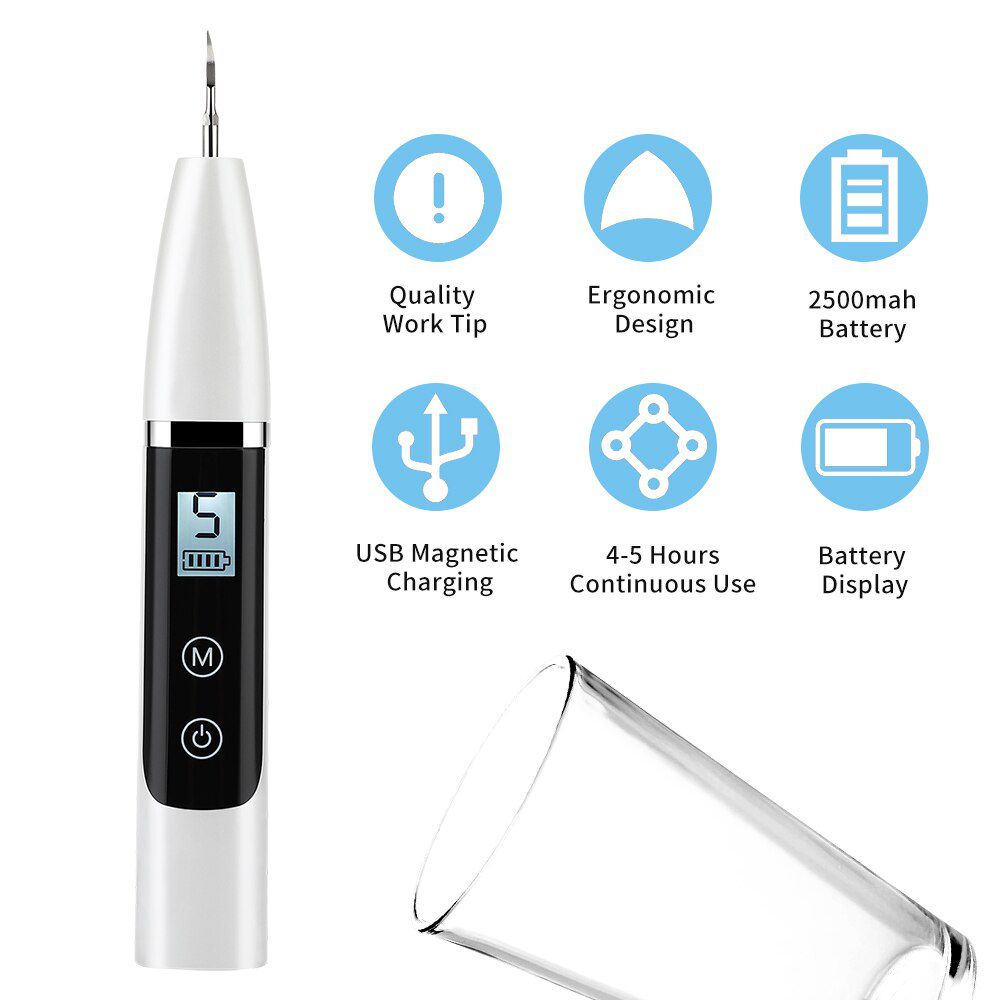 Ultrasonic Calculus Remover Electric Portable Dental Scaler Tooth Cleaner Sonic Smoke Stains Tartar Plaque Oral Irrigator Tools