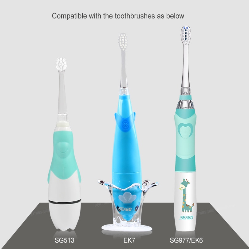 4pcs/lot Electric Toothbrush Head for SG977/EK6/EK7/513 Replaceable Brush Heads Remove Plaque Snap-on Heads Kids Toothbrush Head