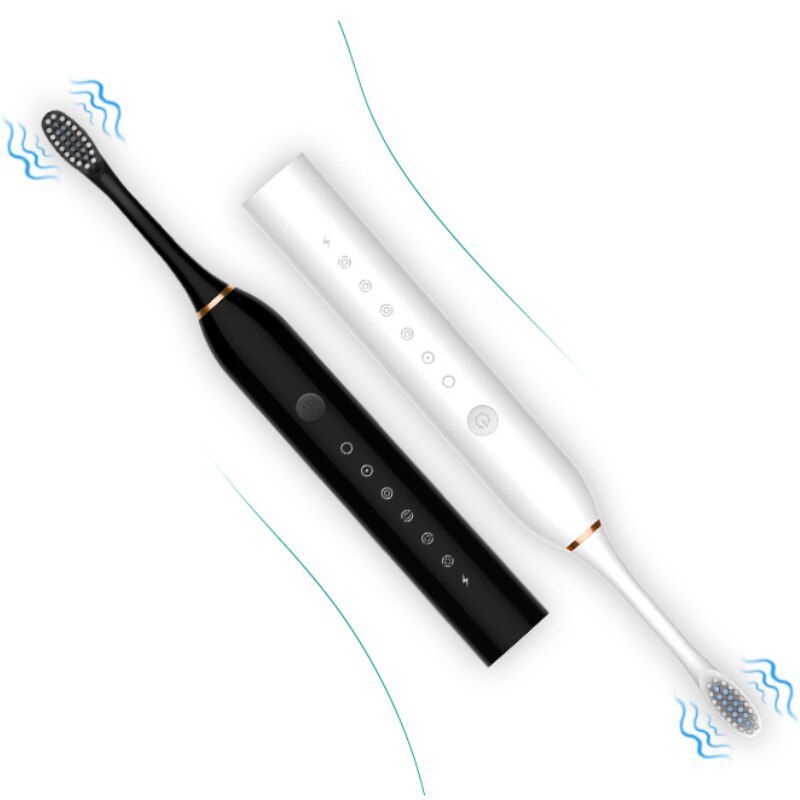 Electric Toothbrush Sonic Brush Head Adult Timer Brush 6 Mode USB Charger Rechargeable Tooth Brushes Replacement Heads Set