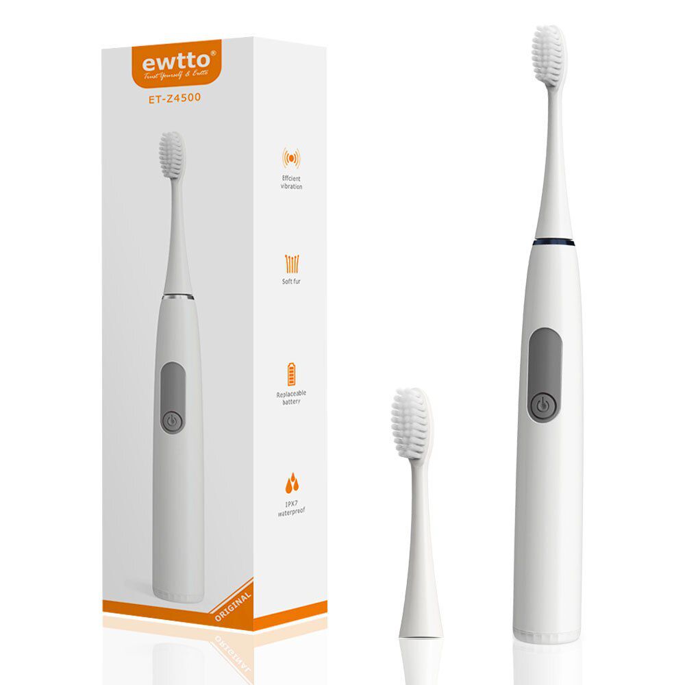 Simple Electric Ultrasonic Automatic Toothbrush Need AA Battery GIft 2 Heads Adult Gum Care Wahable Tooth Cleaning Brush