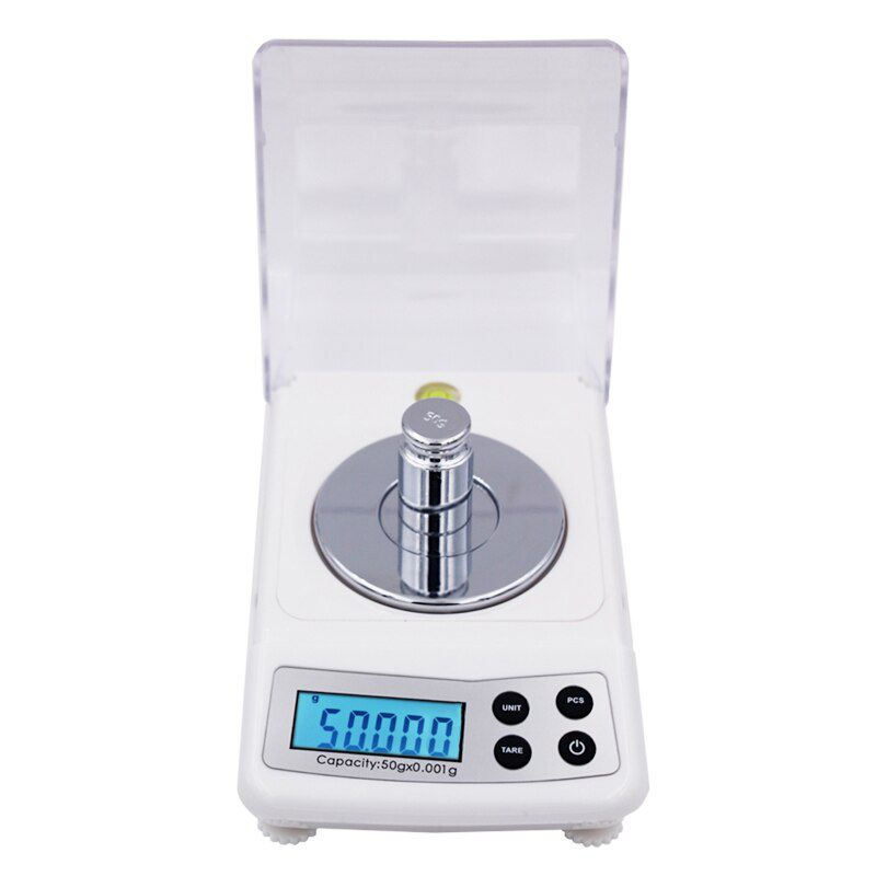 50g 0.001g Electronic Jewelry Scales Gold Germ Lab Weight Balance 0.001g Precision LCD Digital Counting Carat Milligram Scale