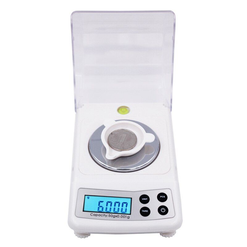 50g 0.001g Electronic Jewelry Scales Gold Germ Lab Weight Balance 0.001g Precision LCD Digital Counting Carat Milligram Scale