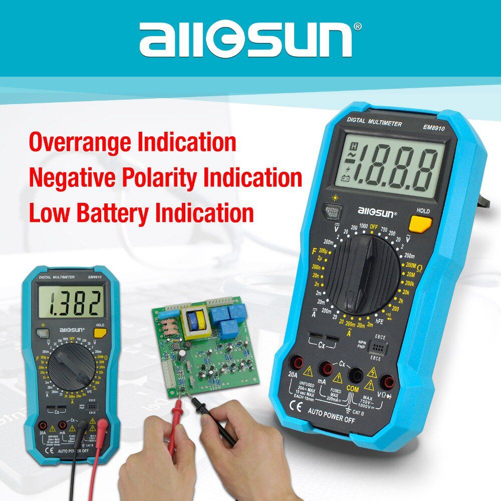 EM8910 Digital Multimeter Multi tester Backlight AC/DC Ammeter Voltmeter Ohm Portable Meter voltage meter