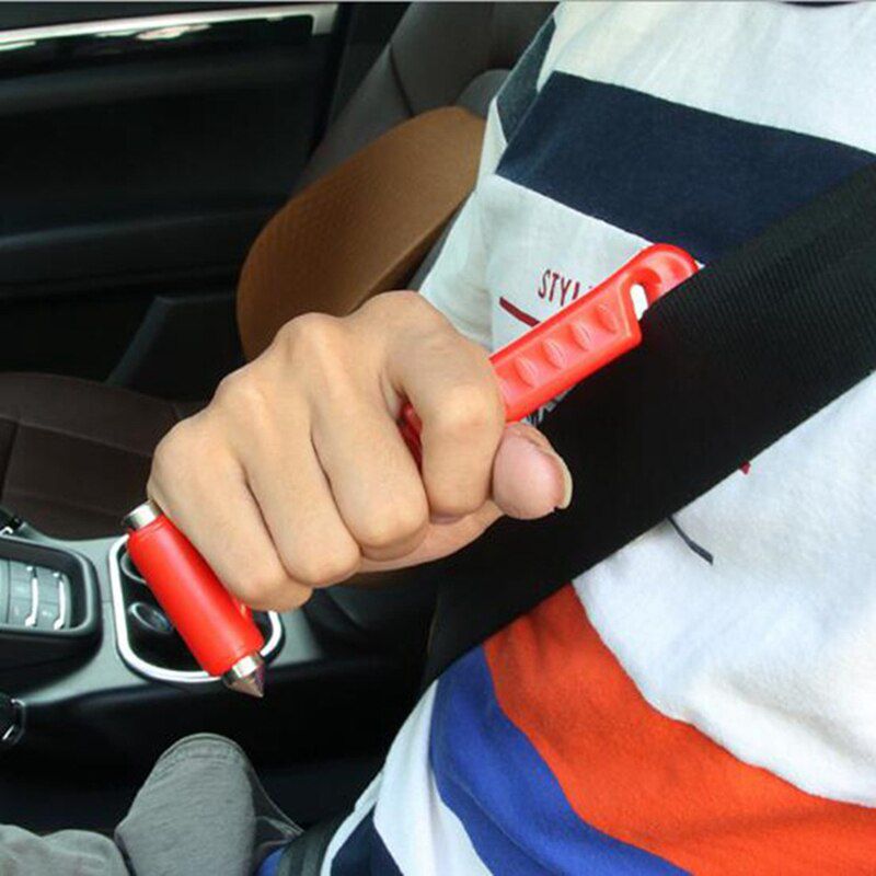 1pc Emergency Escape Tool Car Self-Help Escape Hammer Fire Emergency Window Breaker Knocking Glass Artifact Car Rescue Red Hammer