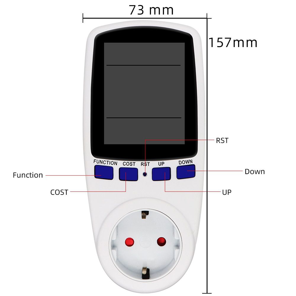 EU Plug AC Power Meters AC 230V Digital Voltage Volt Wattmeter Power Consumption Watt Energy Meter Electricity Analyzer Monitor