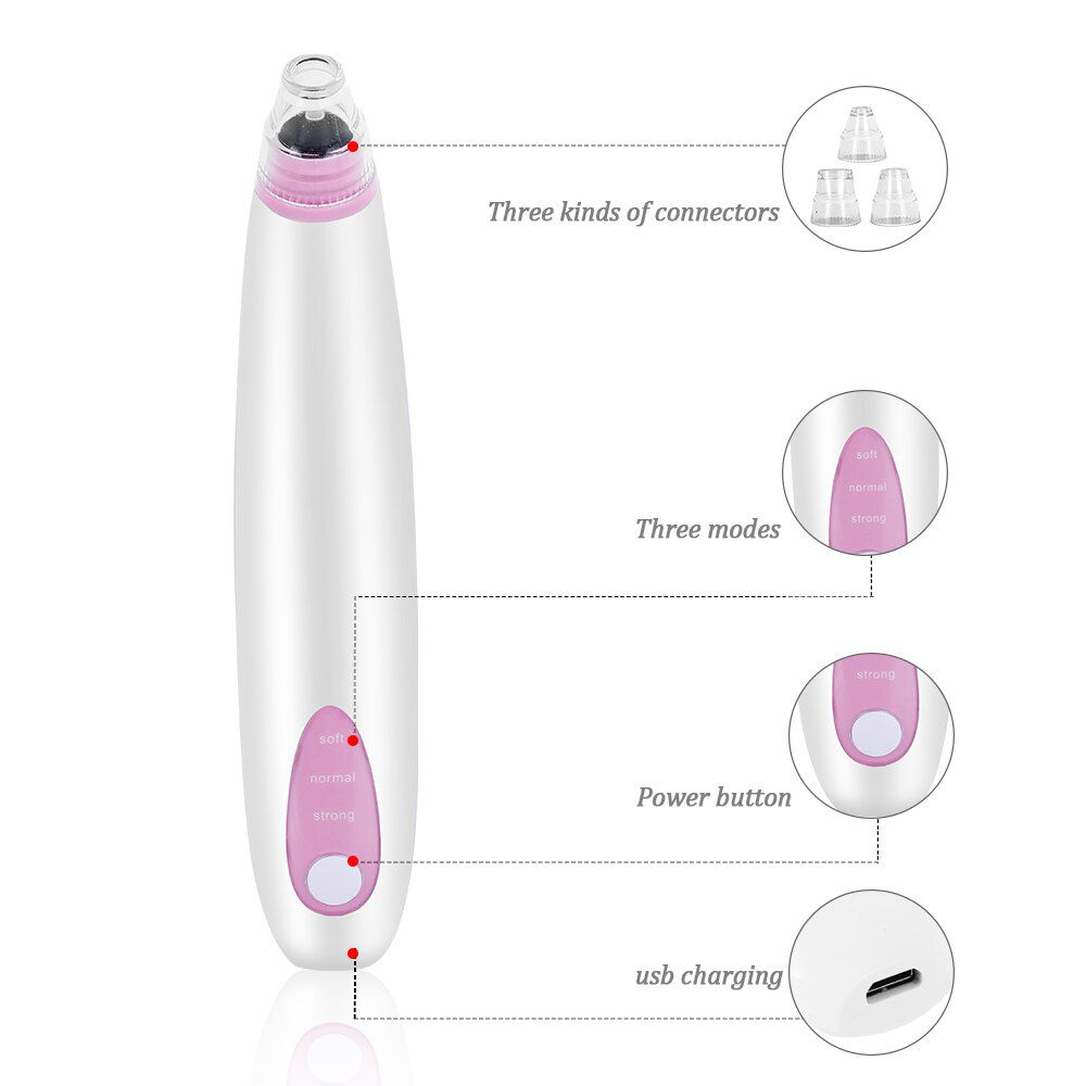 New Facial Blackhead Remover Electric Pore Cleaner Blackhead Black Point Vacuum Cleaner Tool Black Spots Pore Cleaner Machine