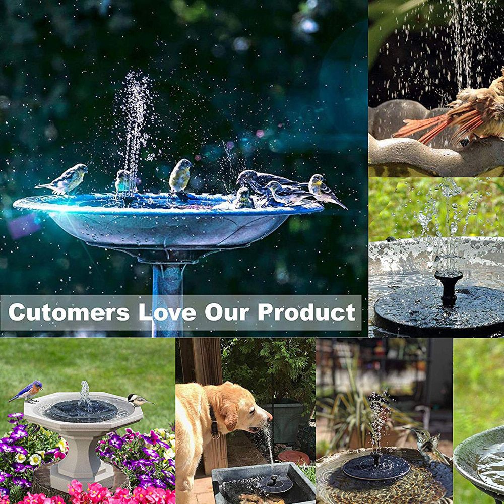 Floating Solar Fountain Garden Waterfall Fountain Pool Pond Bird Bath Solar Panel Powered Fountain Water Pump Garden Decoration