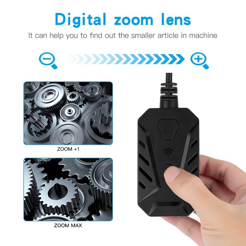 F230 Auto Focus WIFI Endoscope 3X Zoom 5.0MP HD1944P LEDs Wireless Industrial Inspection Snake Borescope Camera IP67 Waterproof Adjustable 4 LED light