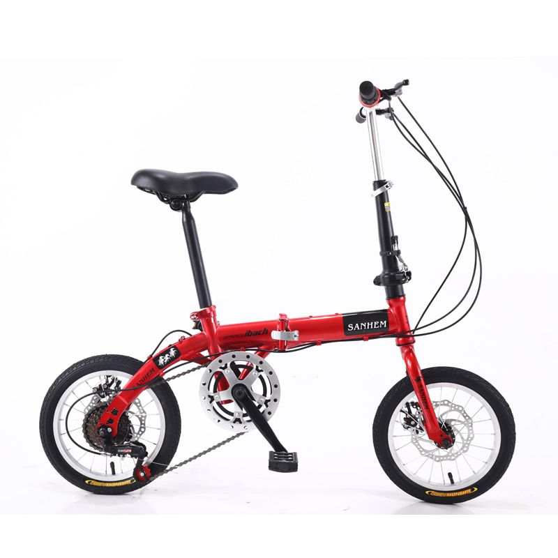 Folding bicycle adult children students variable speed disc brake bicycle 16 inch men and women portable