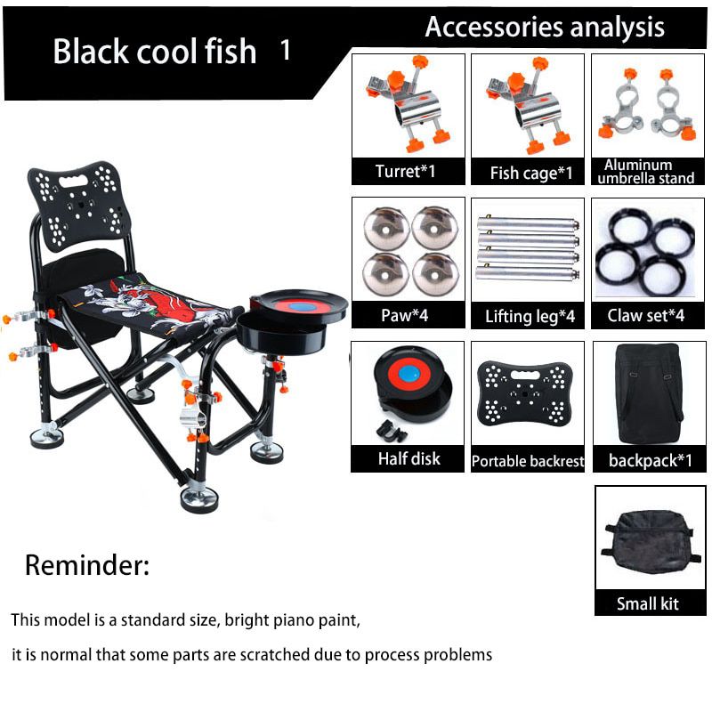 Aluminum alloy folding fishing chair multifunctional fishing stool camping chair natural hiking chair