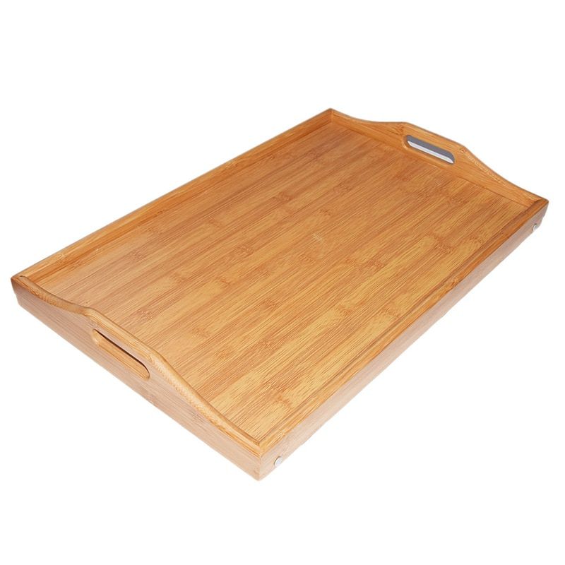 Portable Bamboo Wood Bed Tray Breakfast Laptop Desk Tea Food Serving Table Folding Leg Laptop Desk