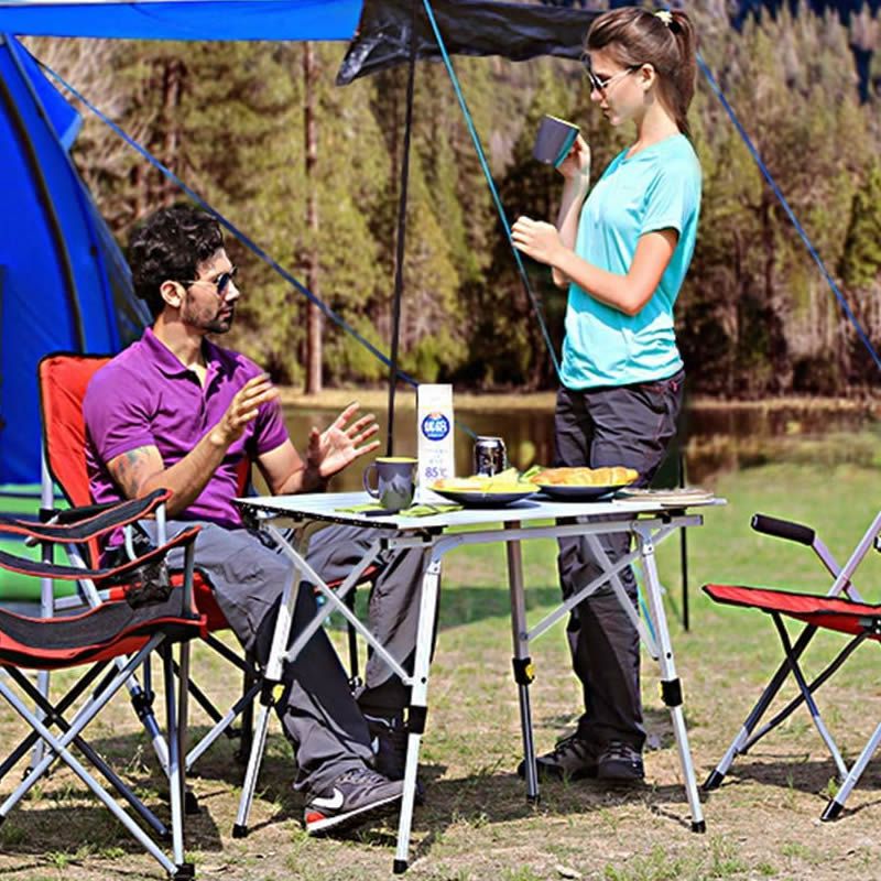 Folding Table Aluminium-Alloy Outdoor Camping for 90--53cm Waterproof