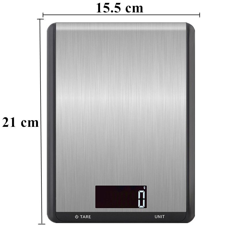 5kg Kitchen Scale Multi-Function Electronic Scales Weighing Scale Food Diet Balance Measuring Tool  Stainless Steel 7 Units