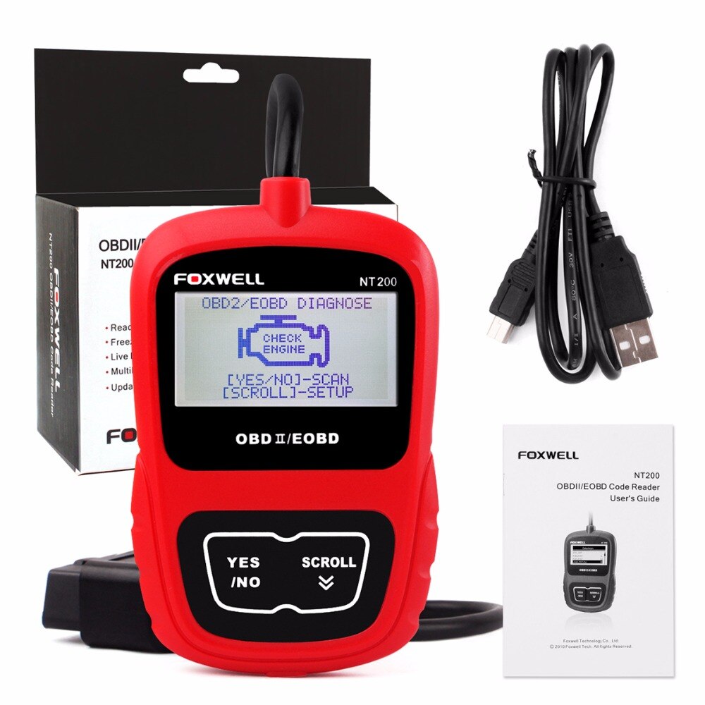 Original Foxwell NT200 CAN OBD2/EOBD Code Reader Free Update Online for Lifetime