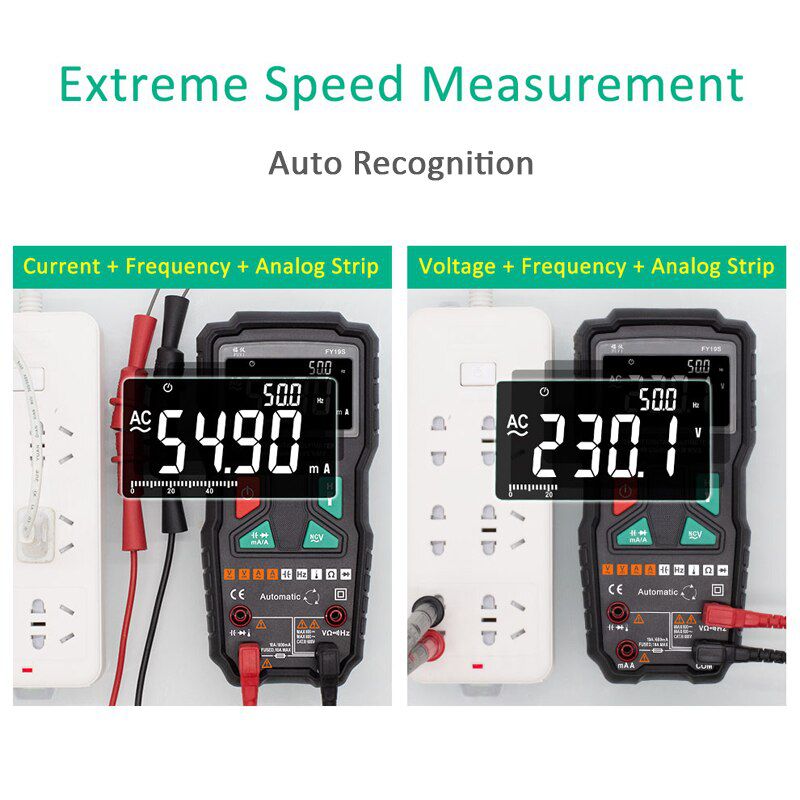 FY19S 9999 Counts Digital Multimeter High Precision Digital Multimetro NCV Smart Auto Ranging AC/DC  Multi Tester