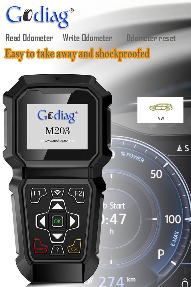 Godiag M203 VW Hand-held OBDII Odometer Adjustment Professional Tool