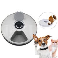 Round Timing Feeder Automatic Pet Feeder 6 Meals 6 Grids Cat Dog Electric Dry Food Dispenser 24 Hours Feed Pet Supplies