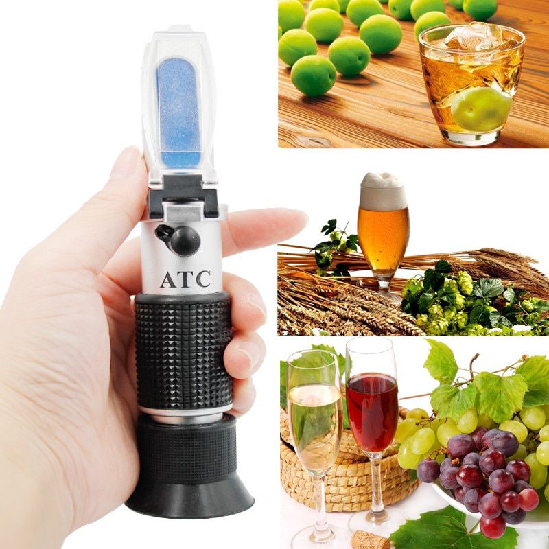 Handheld alcohol refractometer sugar Brix 0-40% alcohol 0-25% alcoholometer sugar meter refratometro with retail box