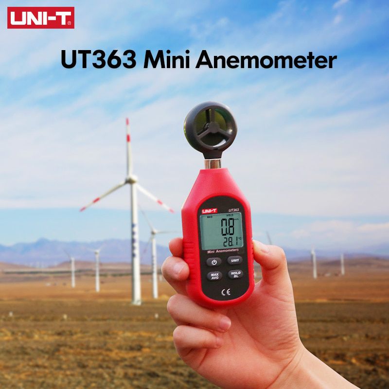 UNI-T UT363 Handheld Anemometer Digital Wind Speed Measurement Temperature Tester LCD Display Air Flow Speed Wind Meter