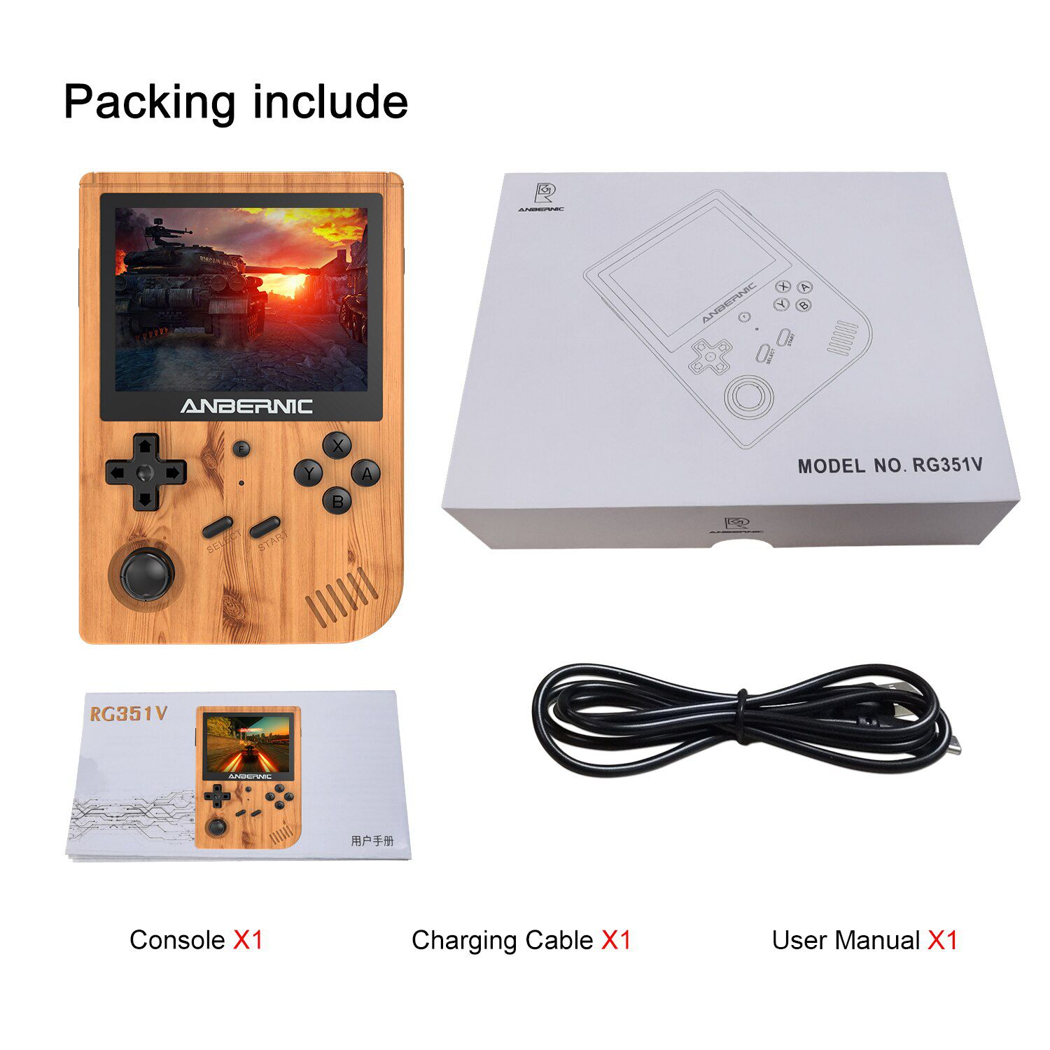 Handheld Game Console RG351V 3.5 Inch Retro Console Mini TV Game Player RK3326 Portable Video Game Console Emulators