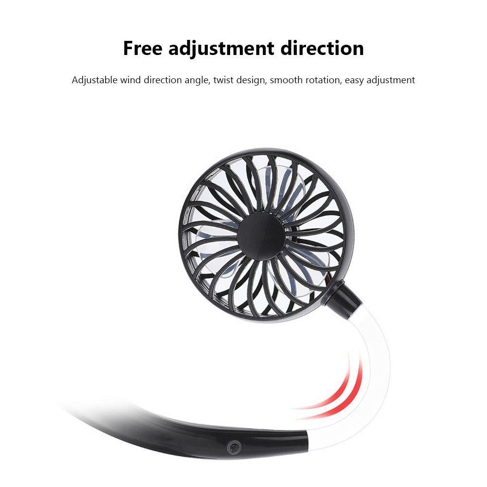 Hands-free Fan Neck Band Fan Hands-Free Fan Hanging USB Rechargeable Dual Fan Mini Fan Air Cooler Summer Portable Hanging Fan Fa