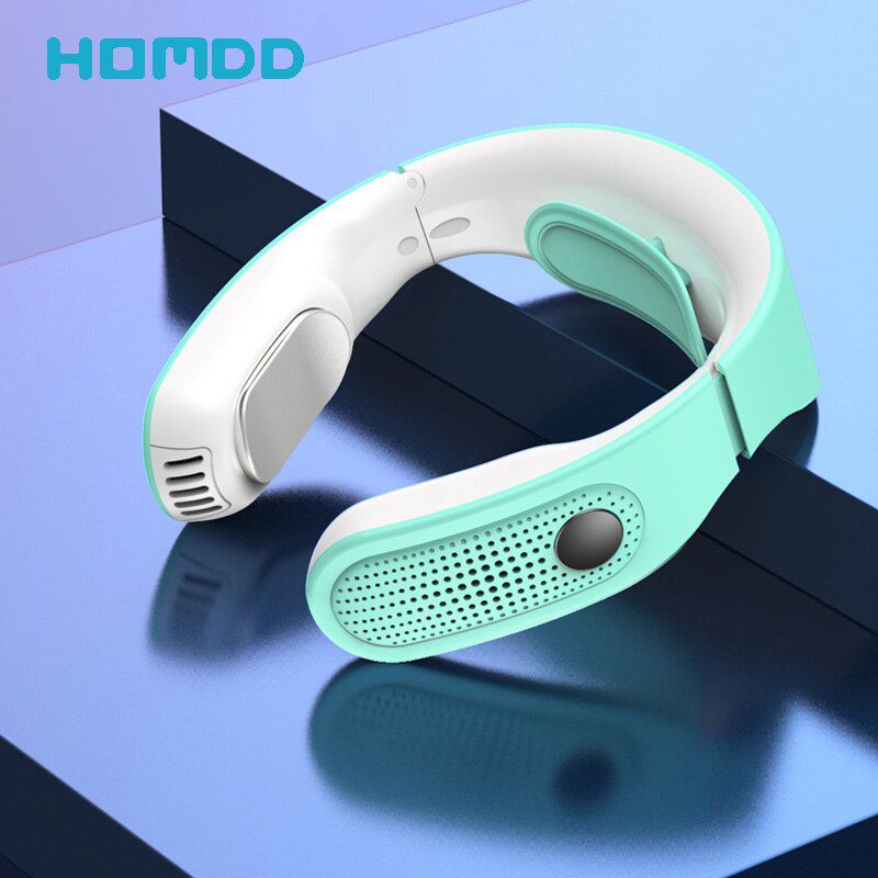 Portable Air Conditioner Hanging Neck Cooler Electric Neck Fan Cooling Heater Heating Neck Warmer Personal Wearable USB Fan