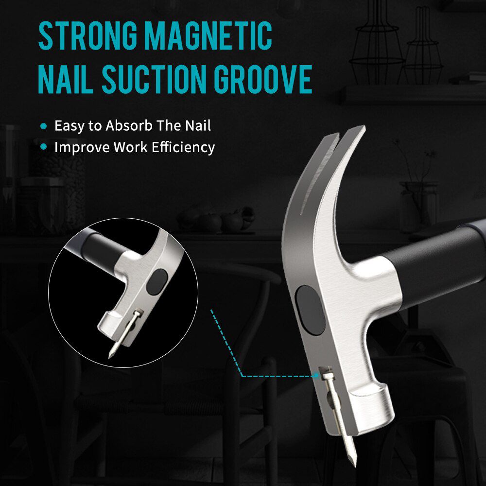 Heavy-Duty Claw Hammer Woodworking Nail Puller Multifunctional Anti-Skid Shockproof Steel Percussion Hammer Hand Tool