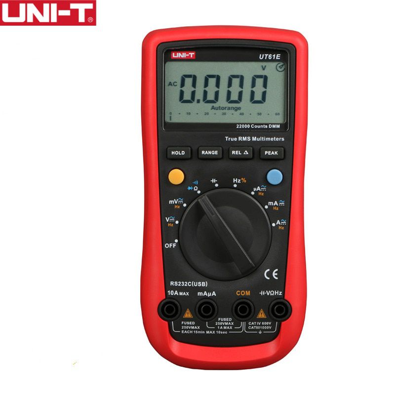 UNI-T UT61E High Reliability Digital Multimeter Meter PC Connect AC DC Voltage Relative Mode 22000 Counts Data Hold