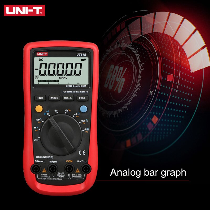 UNI-T UT61E High Reliability Digital Multimeter Meter PC Connect AC DC Voltage Relative Mode 22000 Counts Data Hold