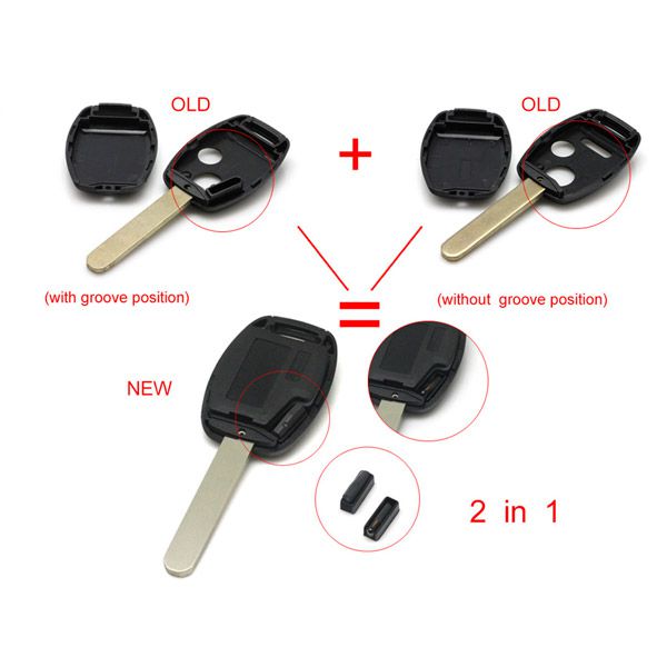 Remote key shell 3 button(without Logo and paper sticker) for Honda 5pcs/lot