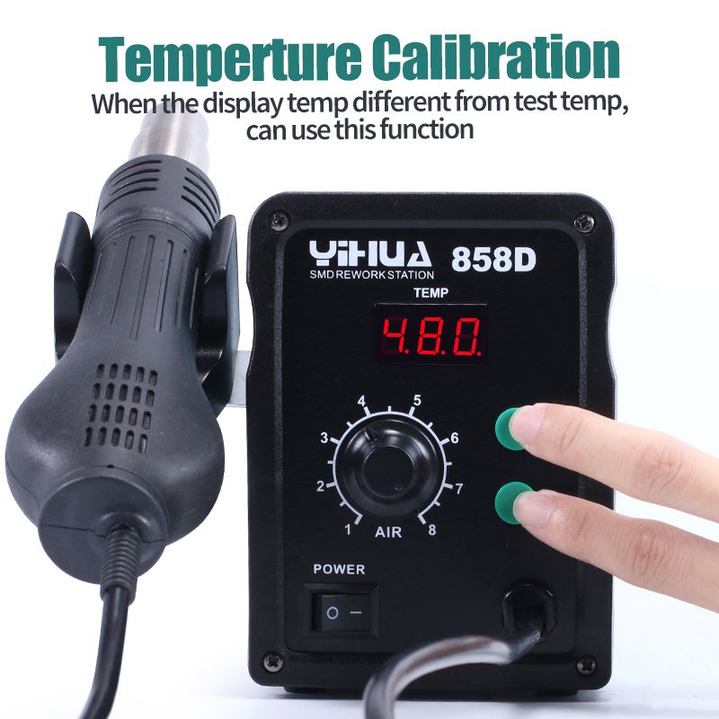 YIHUA 858D Hot Air Gun Soldering Station 700W BGA Rework Station 110V/220V Heat Gun LED Digital Display Welding Station