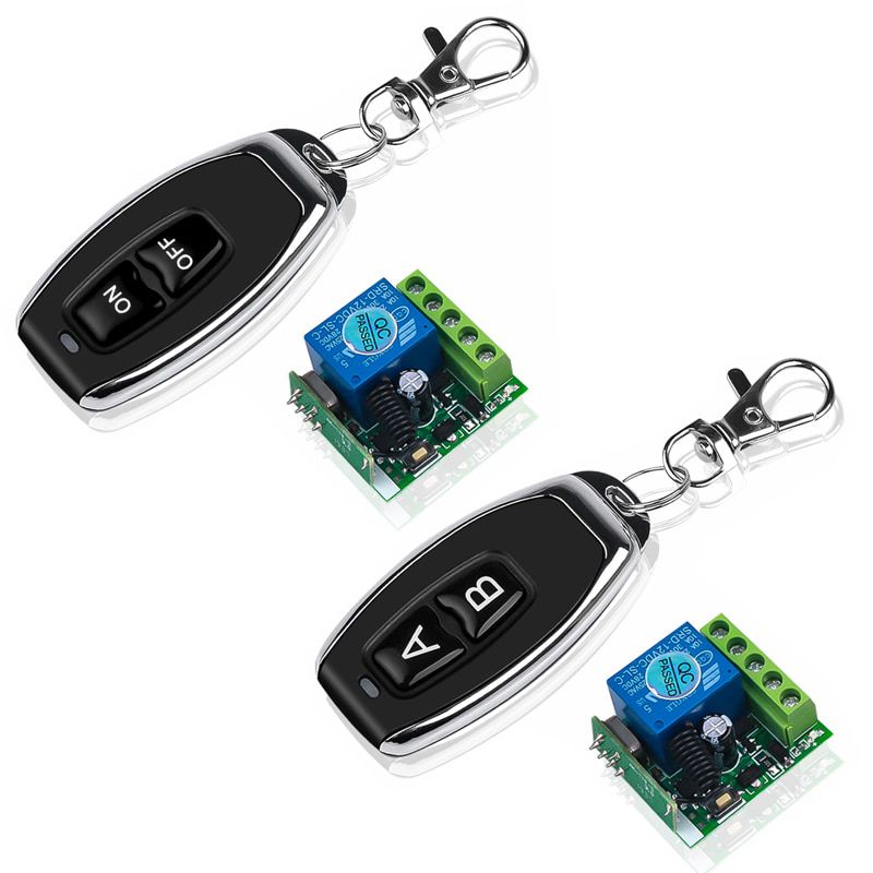 Hot DC12V 10A Relay 1 CH Wireless RF Remote Control Switch Transmitter with Receiver Module 433mhz LED Remote Control