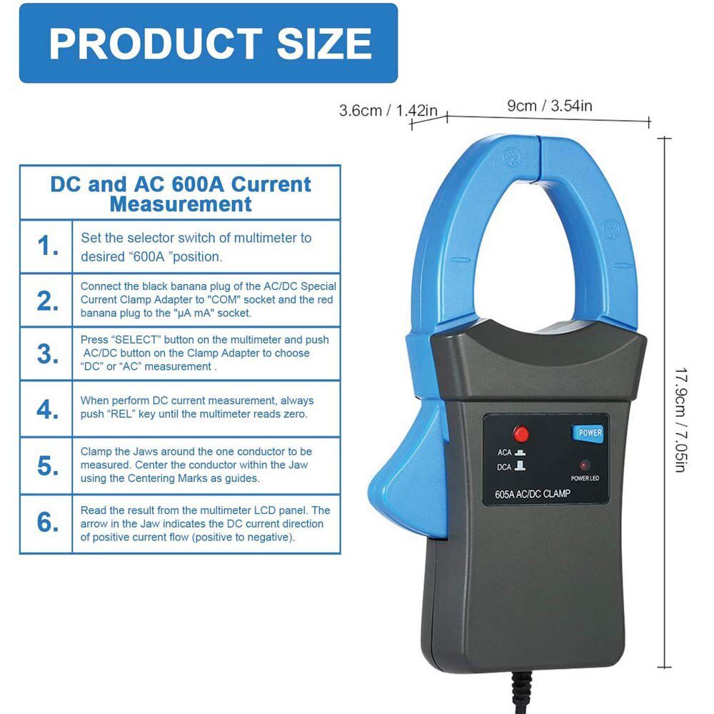 HP-770K Automotive AC/DC Dwell Multimeter With Temperature Resistance Handsel RPM Indudctive Pick-up or AC/DC Current Clamp Adapter